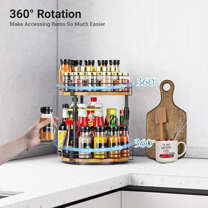 Across-Star Lazy-Susan-Organizer-Spice-Rack, Rotating Spice Organizer - Image 4