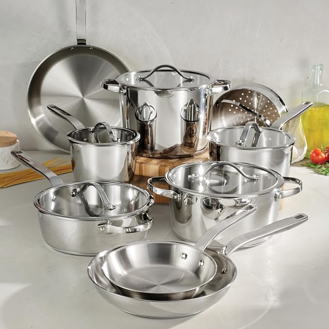 Tramontina Tempo Tri-Ply Base Stainless Steel 14-Piece Cookware Set - Image 2
