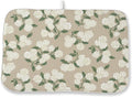 Beige Dish Drying Mat 18x24 Inch Khaki Green Vintage Floral Hydrangea Flower by DAFENA
