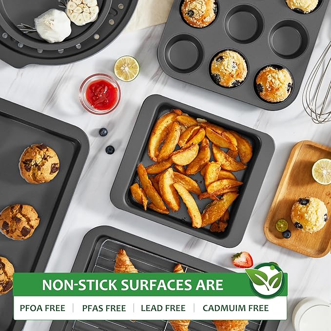HONGBAKE Bakeware Sets, Baking Pans Set, Nonstick Oven Pan - Image 5