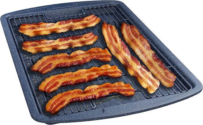 Cookie Sheet with Wire Rack Set, 2-Piece Nonstick Blue Marble Carbon Steel Pan by Unknown