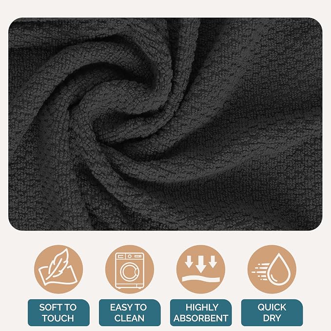 Casa Platino 8PC Cotton Kitchen Towels, Summer Grey Kitchen Towels - Image 8