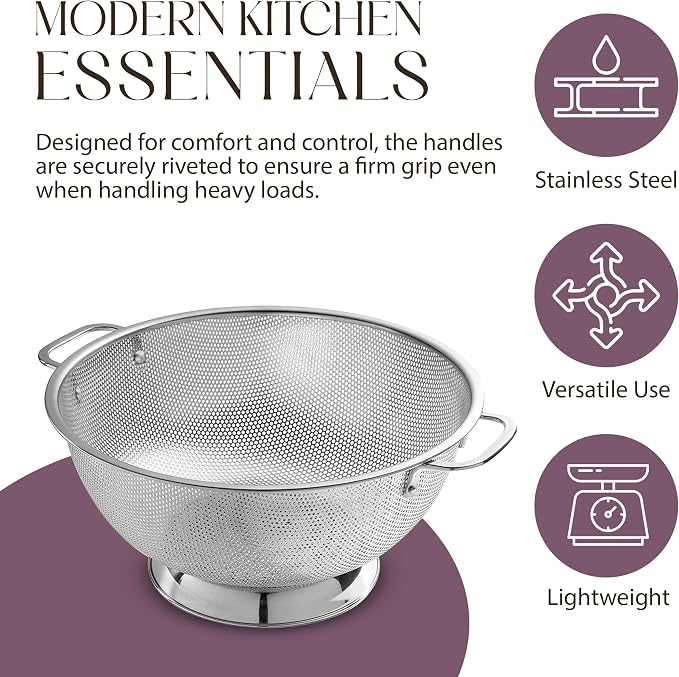Bellemain Micro-perforated Stainless Steel Colander-Dishwasher Safe - Image 5