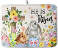 He is Risen Easter Dish Drying Mat by Kwlegh