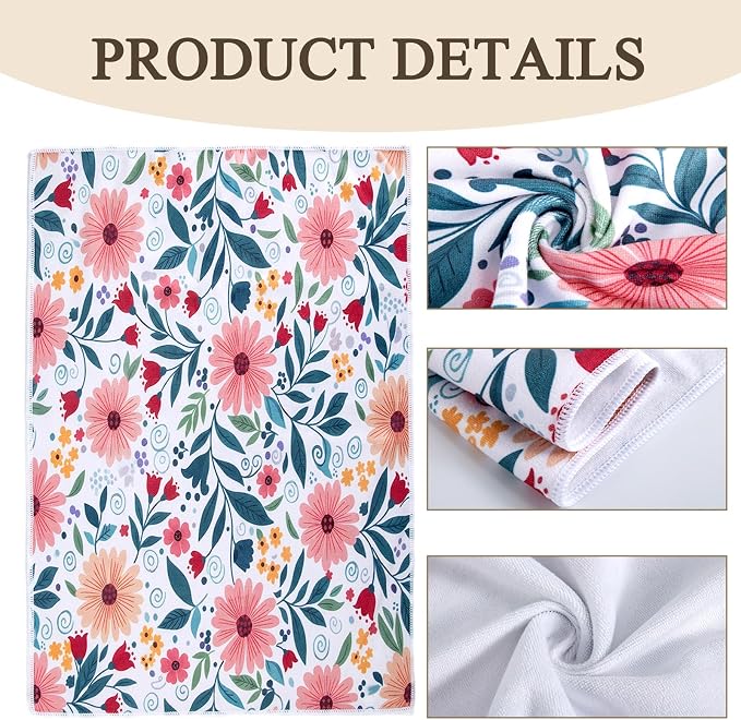 3 Piece Kitchen Towels and Oven Mitts Sets, Absorbent Microfiber Dish Towel - Image 3