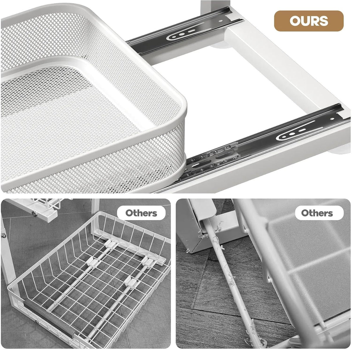 2-Pack 21.3 IN Depth Under Sink Organizer With Next-Gen Ball-Bearing