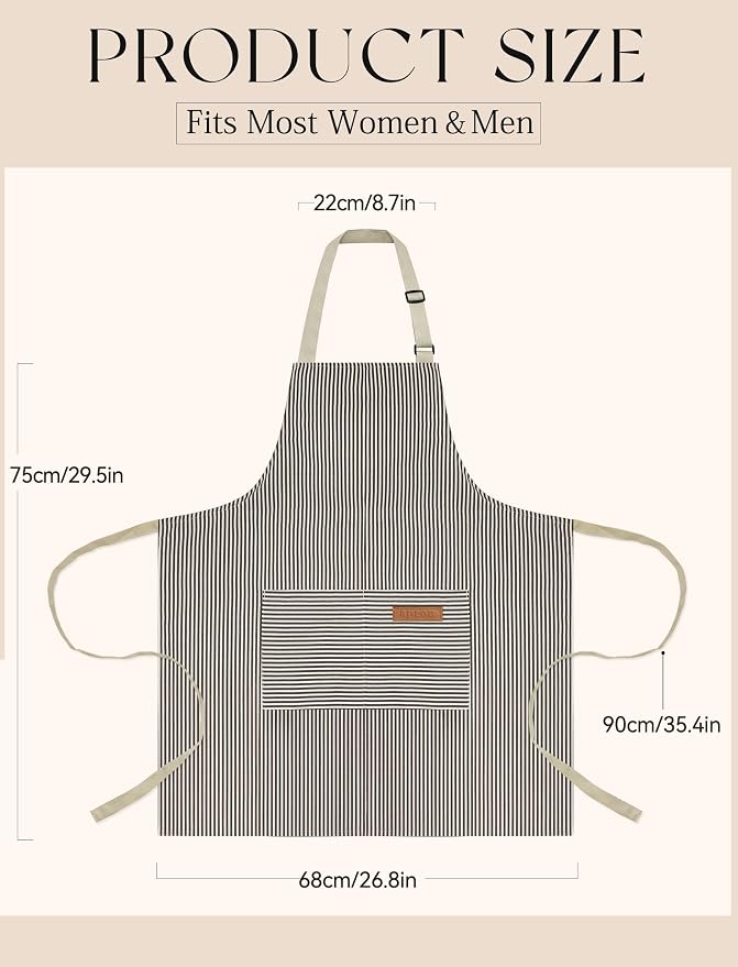 2 Pack Kitchen Cooking Aprons, Soft Aprons - Image 2