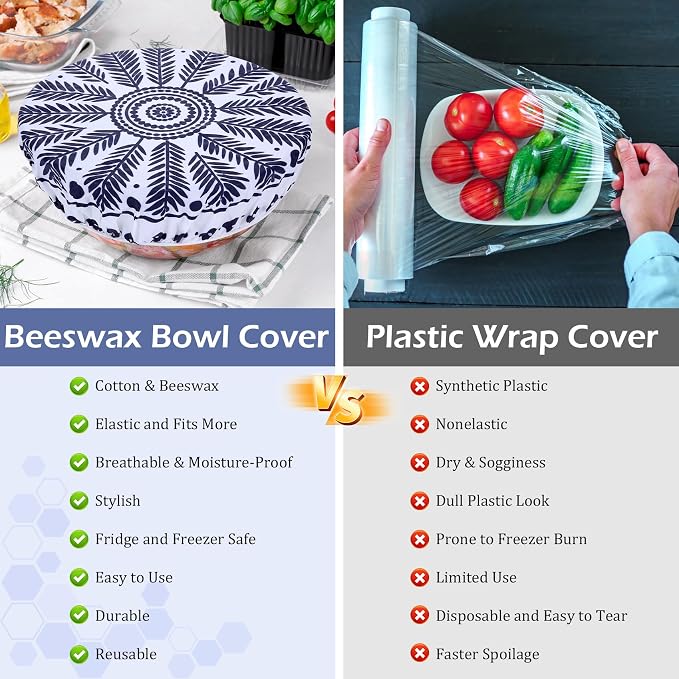 5-Size Reusable Beeswax Bowl Covers - Image 7