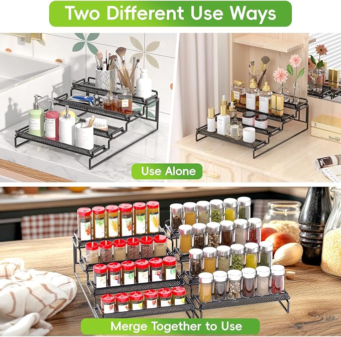 4 Tier Adjustable Spice Rack Organizer - Image 7