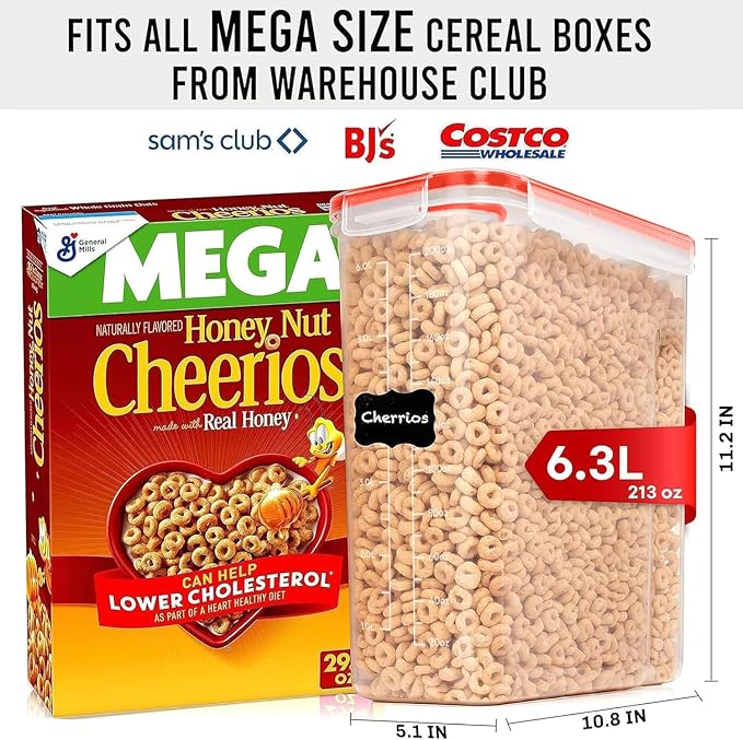 Shazo 2 Pack EXTRA Large Airtight Food Storage Cereal Containers - Image 3