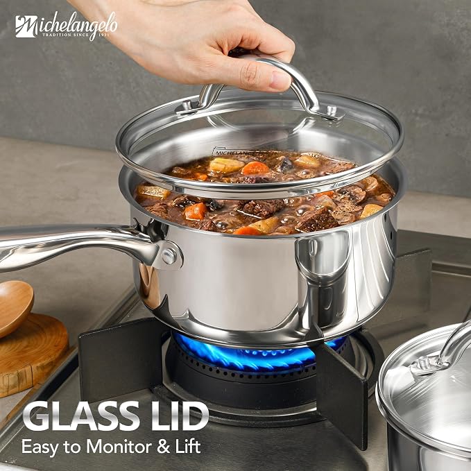 MICHELANGELO Saucepan Set 6pc - Image 4