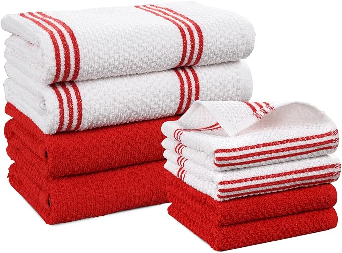 Casa Platino Dish Towels for Kitchen Drying Kitchen Towels – 8 Pc Durable by CasaPlatino