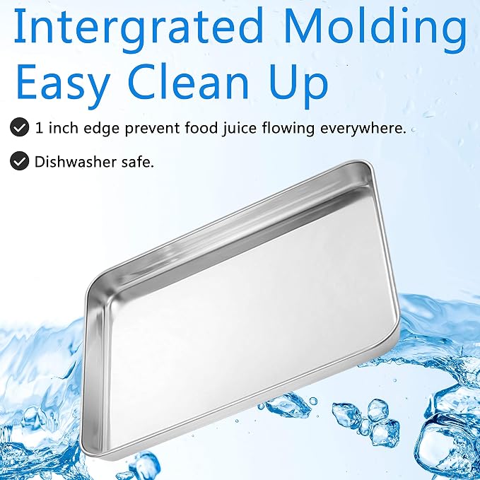 Cookie Sheet Baking Sheet, Bastwe Stainless Steel Bakeware Oven Tray, 16 inch - Image 3