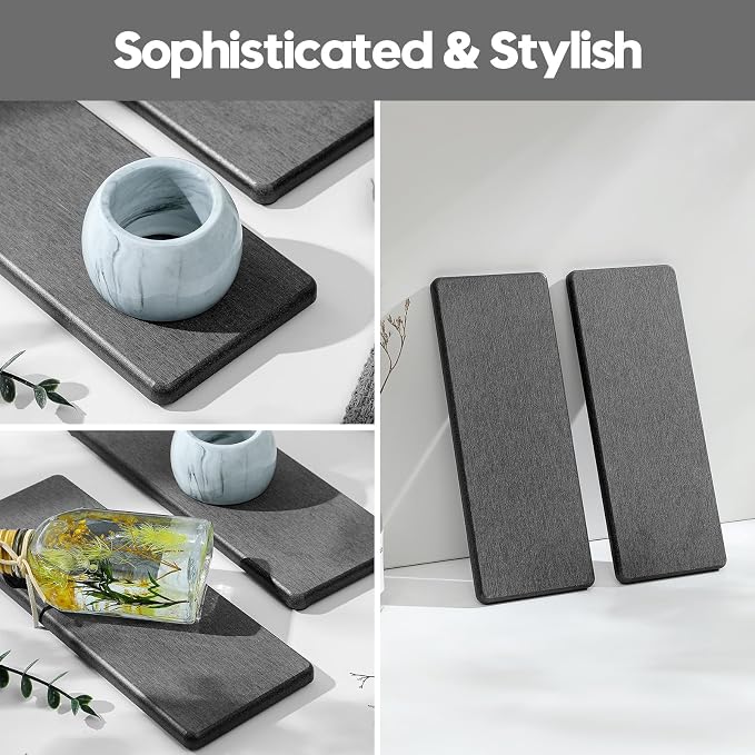 Razborci 2PCS Bathroom Trays, Water Absorbing Diatomite Stone Quick Drying Mat - Image 5