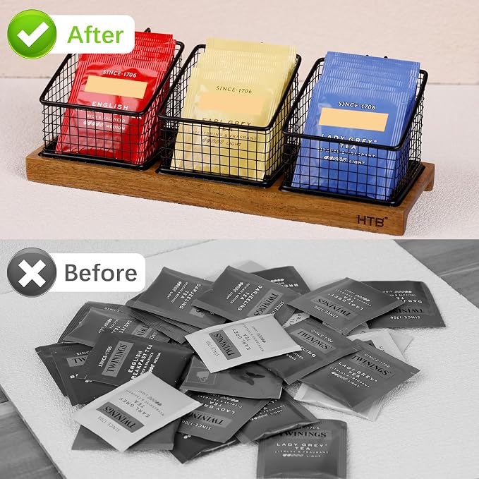 HTB Tea Organizer for Tea Bags, Tea Bag Holder - Image 4