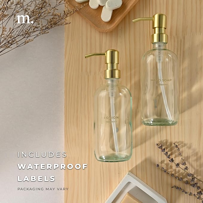 MaisoNovo Soap Dispenser 2-Piece Set | 16.9oz Clear Bottles - Image 6