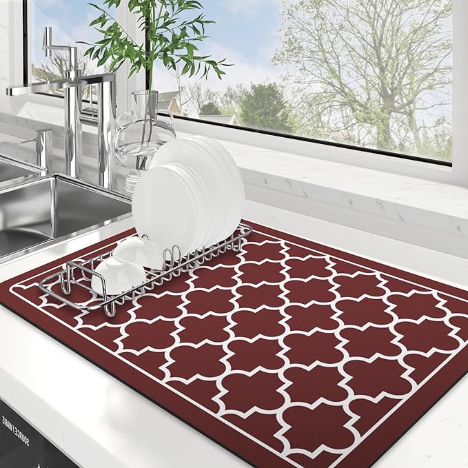 WISELIFE Dish Drying Mat Super Absorbent Drying Mat Large Dish Drying Mats by WiseLife