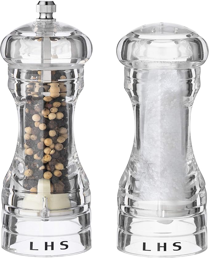 LHS Pepper Mill and Salt Shaker Set of 2 Salt and Pepper Mill Shaker by LHS