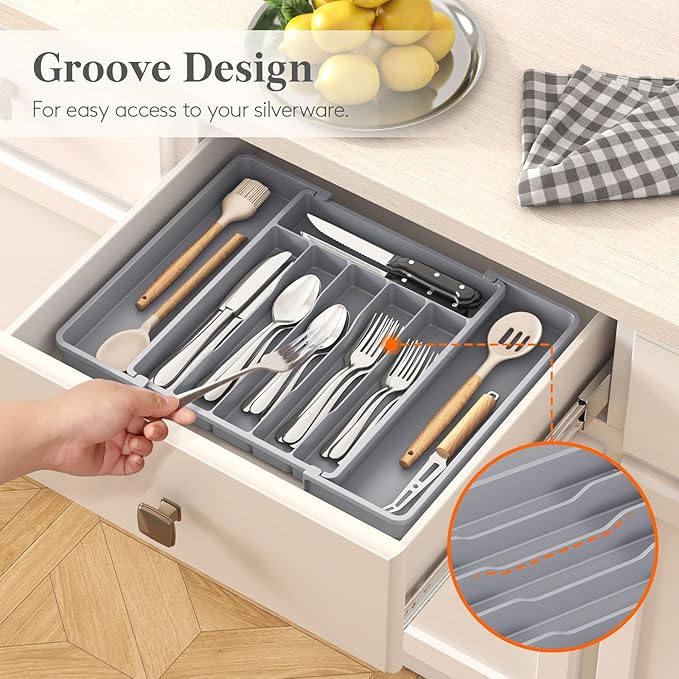 Lifewit Silverware Drawer Organizer, Expandable Utensil Tray - Image 8