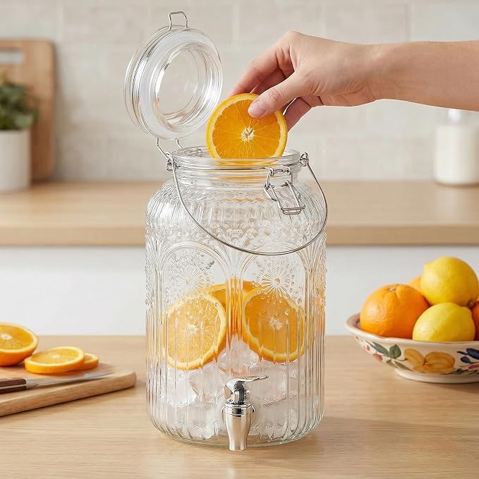 Kingrol 1 Gallon Glass Drink Dispenser - Image 7