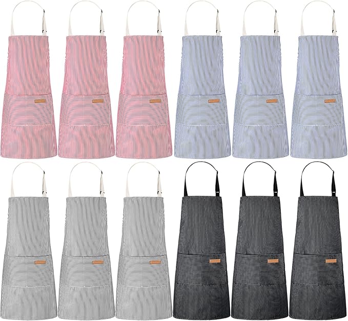 Handepo 12 Pcs Cotton Aprons for Women Men by Handepo