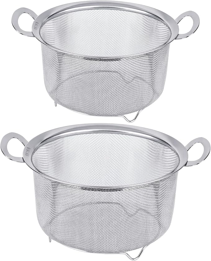 Tiawudi 2 Pack Strainers for Kitchen, 18/8 Stainless Steel Colander by Tiawudi