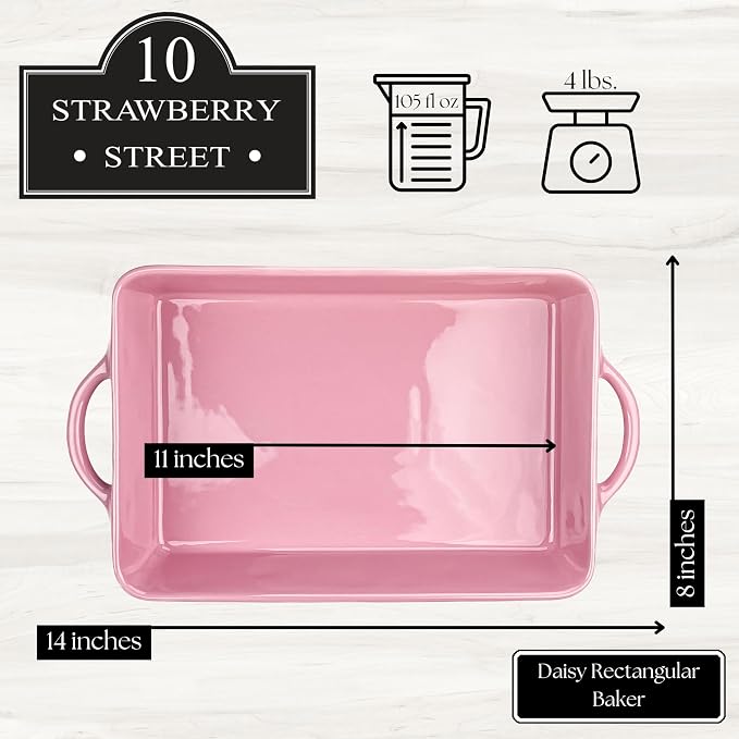 10 Strawberry Street Daisy Rectangular Baker - Image 6