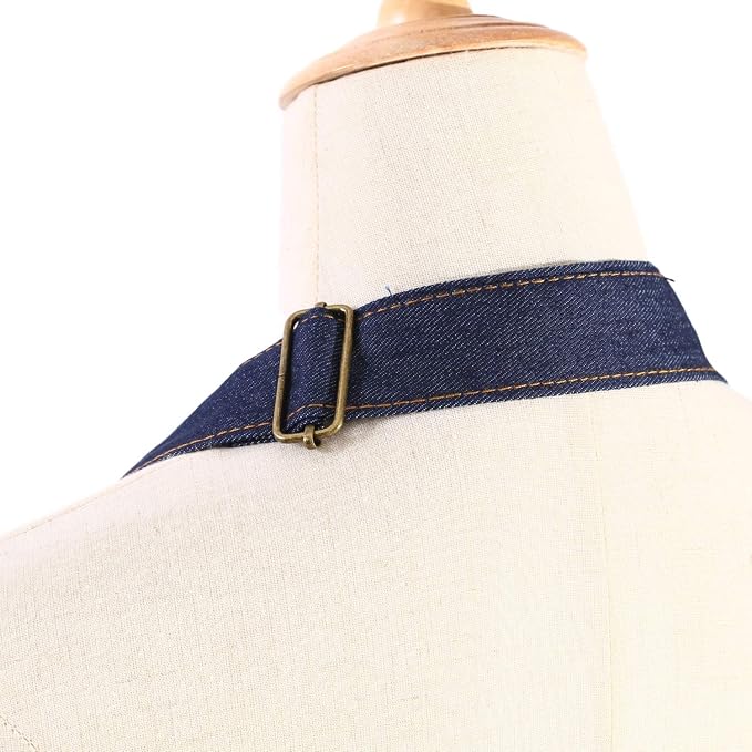 Tosewever Canvas Cross Back Chef Cotton Aprons - Image 5