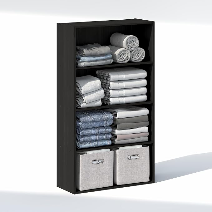 Furinno Reed Closet Organizers and Storage, 4-Tier Closet Organizer, Open Shelf - Image 3