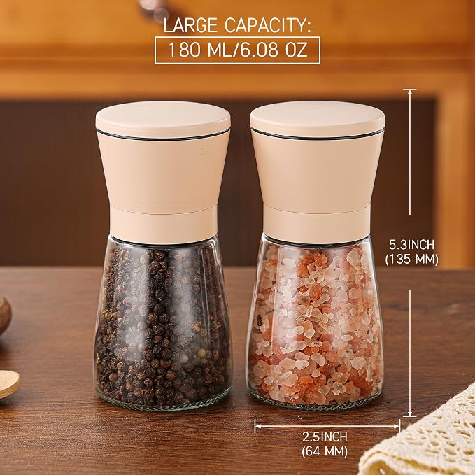 DAVIMADE Original Beige Salt and Pepper Grinder Set of 2 - Image 2