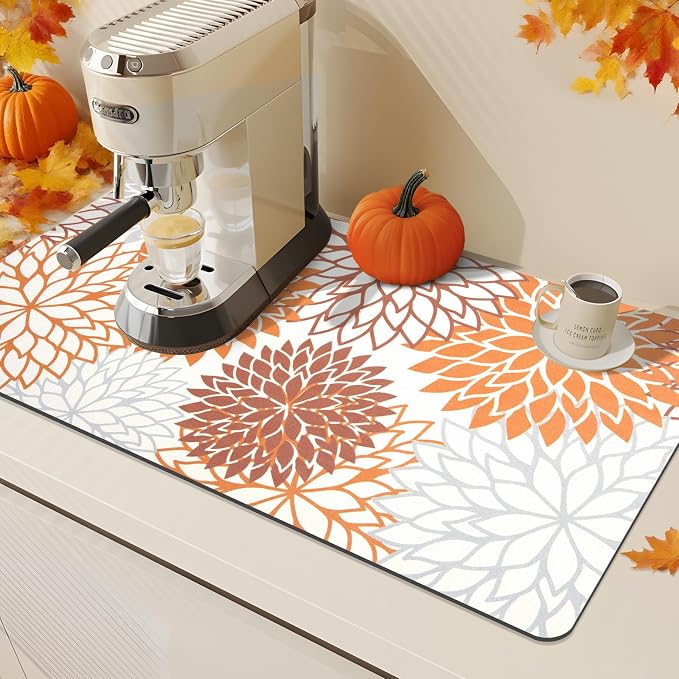 Findosom 2PCS 12" x 20" Fall Dish Drying Mat & 24" x 5.5" Sink Splash Guard - Image 5