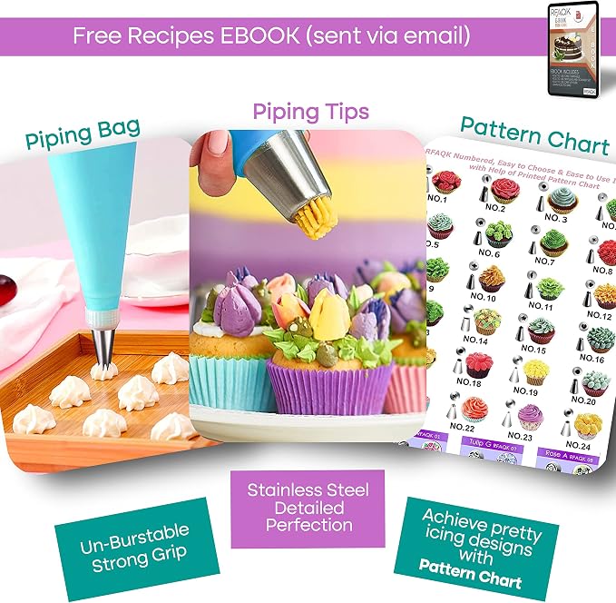 RFAQK 230PCs Cake Decorating Supplies Kit, Cake Decorating Set - Image 7