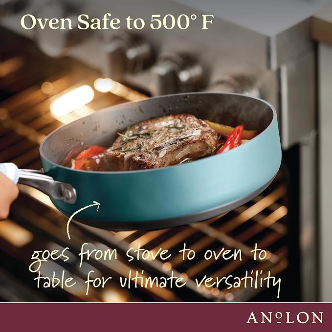 Anolon Achieve Hard Anodized Nonstick Cookware Pots and Pans Set, 9 Piece - Image 7