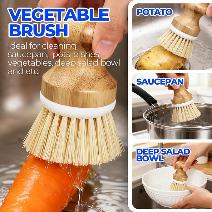 Holikme 6 Pack Dish Brush Scouring Pad Set - Image 2