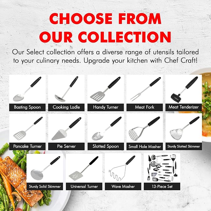 Chef Craft 13 Piece Select Stainless Steel Kitchen Tool Set - Image 7