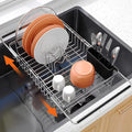 Expandable Over The Sink Dish Drainer Drying Rack In Stainless Steel Metal by Romision