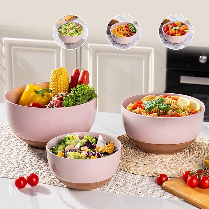 AmorArc Ceramic Mixing Bowls|Nesting Bowls Set of 3 - Image 7