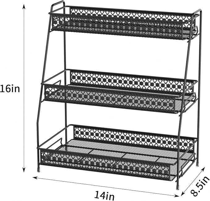 Vintage 3 Tier Spice Rack Organizer - Image 2