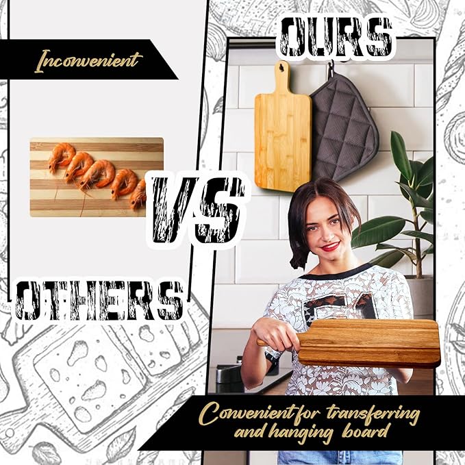 Nuenen 10 Pcs Wood Cutting Board - Image 3