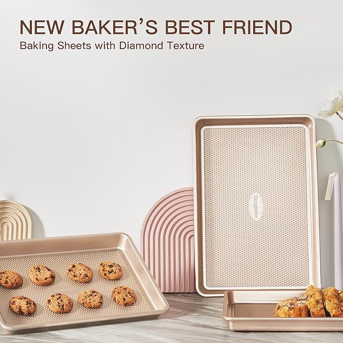 HONGBAKE Baking Sheet Pan Set of 3, Cookie Sheets - Image 8