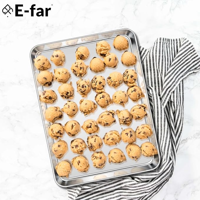 E-far Large Baking Sheet, 20”x14” Stainless Steel Cookie Sheet Pan - Image 7