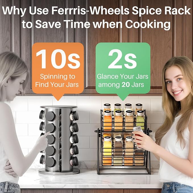 Rotating Spice Rack Organizer for Large Cabinets Kitchen Countertop - Image 3
