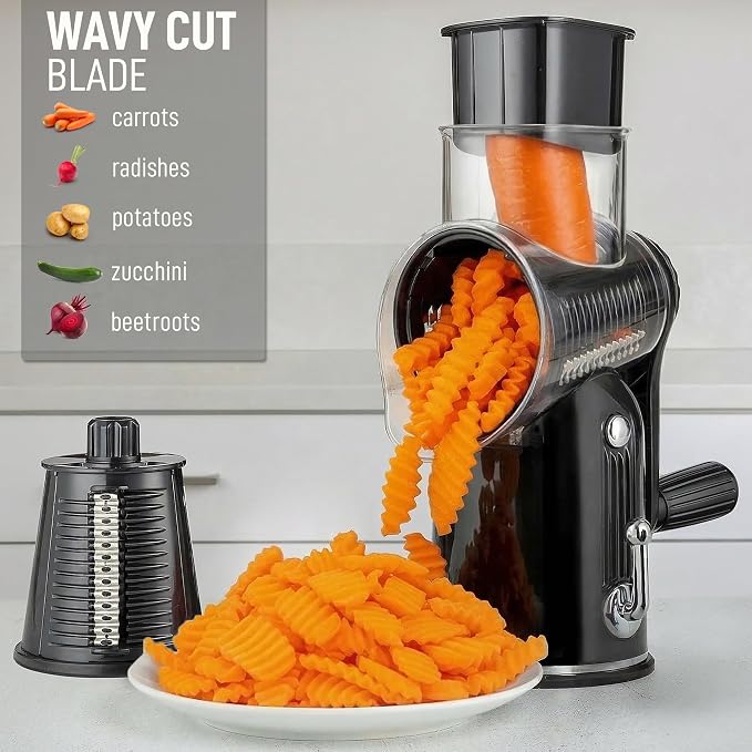 Zulay Kitchen Rotary Cheese Grater 5 Blade Cheese Shredder - Image 4