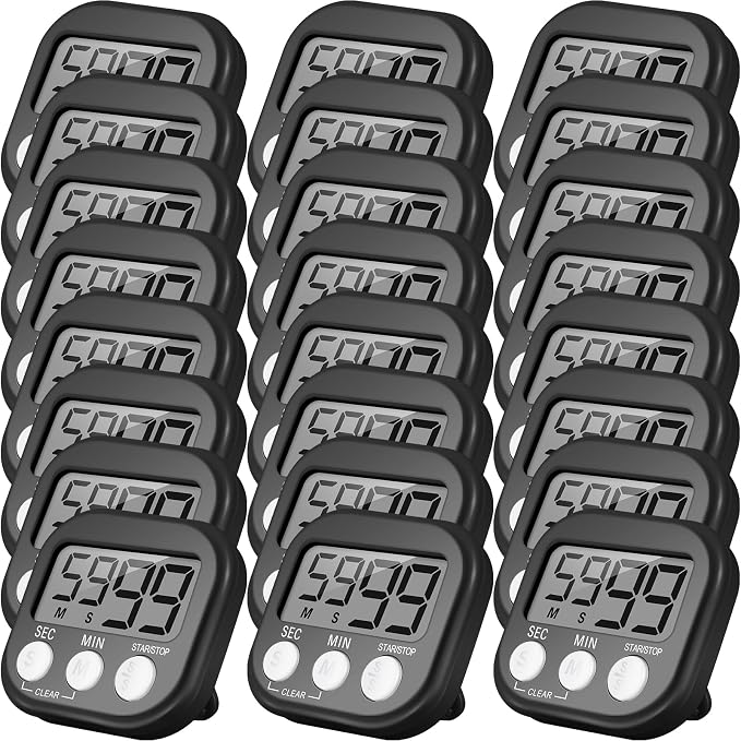 Leumoi 24 Pcs Digital Kitchen Timers Bulk Small Magnetic Timer On/Off Switch by Leumoi