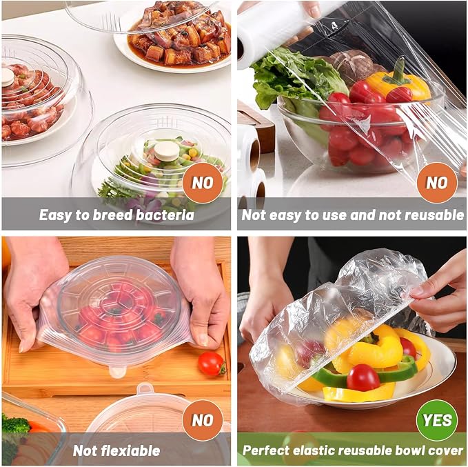 90Pcs Reusable Elastic Food Bowl Storage Covers, Sublaga Bowl Covers, Variety - Image 5