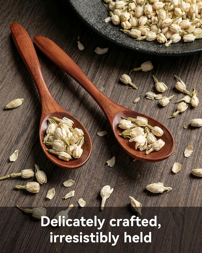 8Pcs Small Wooden Spoons for Eating, Wood Honey Spoon for Tea, Coffee&Soup - Image 3