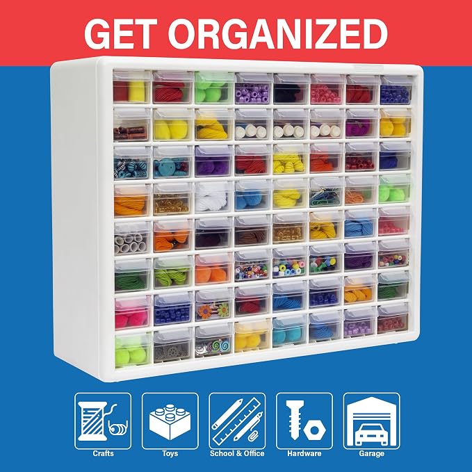 Akro-Mils 64-Drawer Plastic Drawer Storage Cabinet - Image 3
