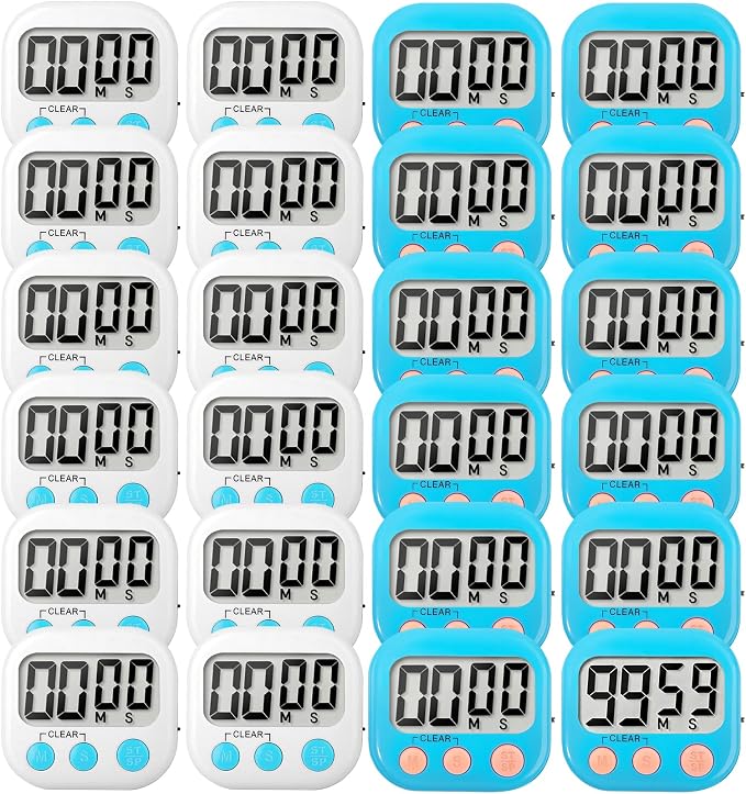 24 Pack Digital Kitchen Timer Small Classroom Timers by VOULOIR