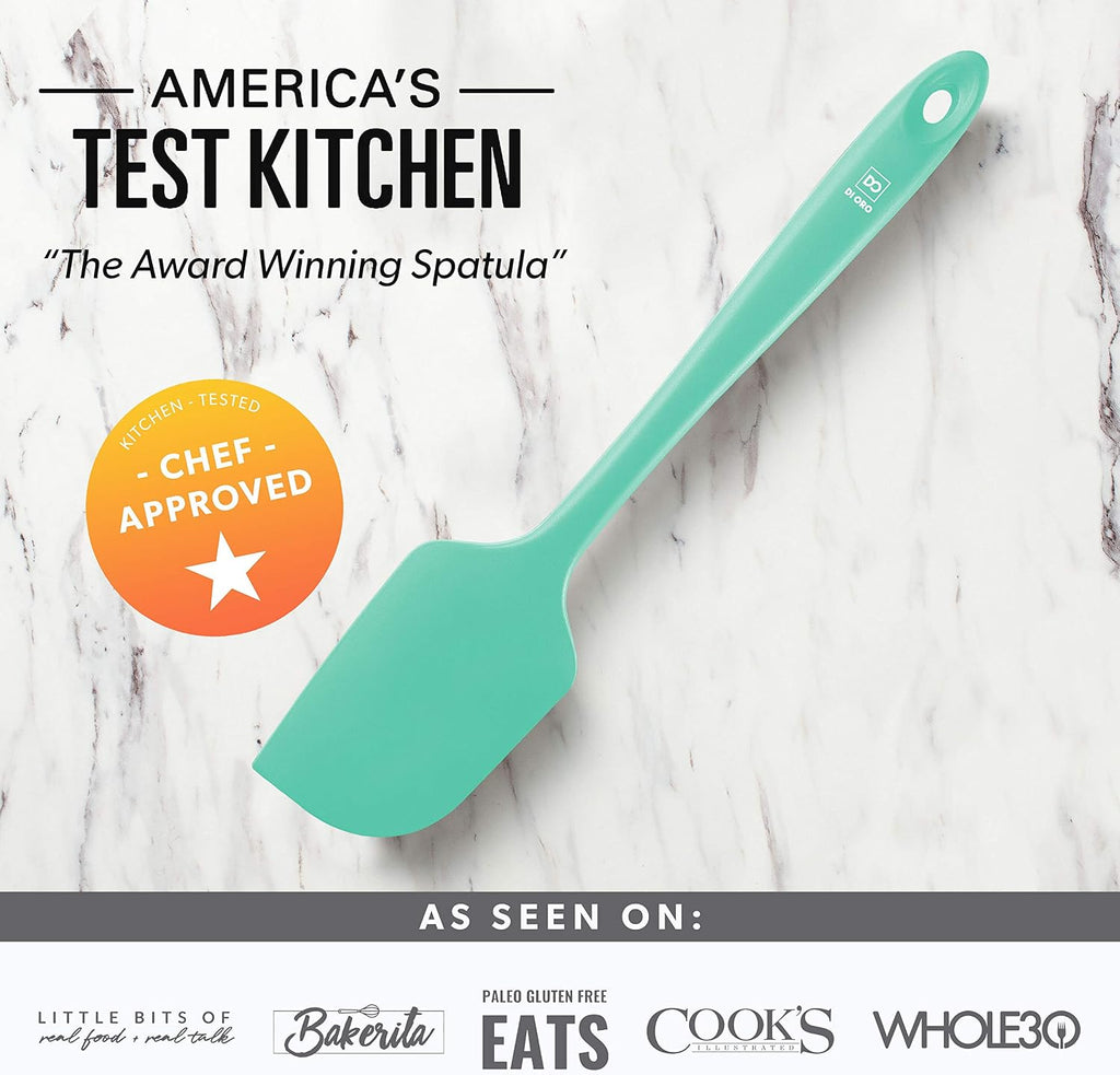 DI ORO Large Silicone Spatula - 600F Heat Resistant, Mint