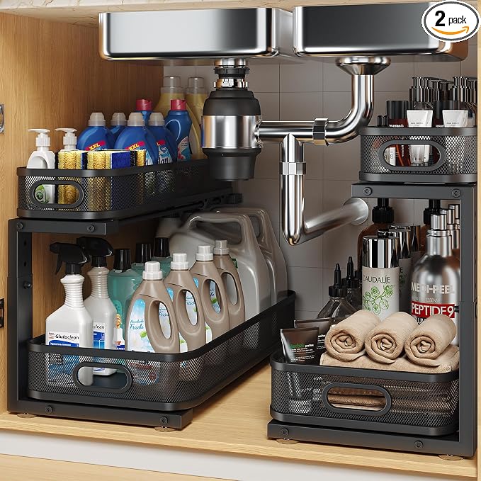 2 Pack 19.3IN-Depth Under Sink Organizer by UnderSinkOrganizer